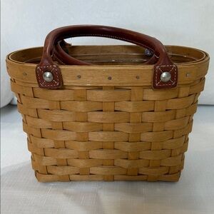 Longaberger Boardwalk Basket with Leather Handles and Insert